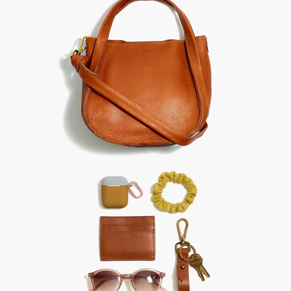 Madewell Sydney Satchel Crossbody Leather Bag Burnished Caramel - Picture 4 of 9